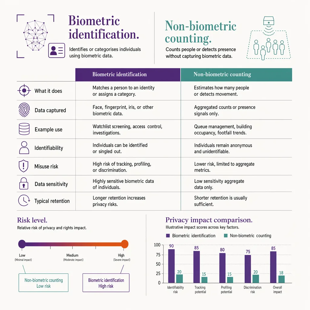 Biometric ID versus non-biometric counting