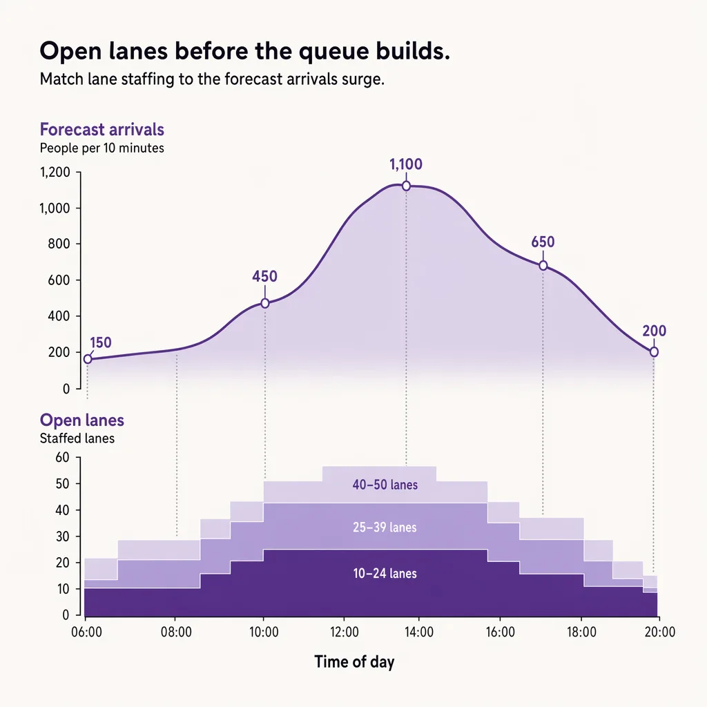 Staffing security lanes to the surge
