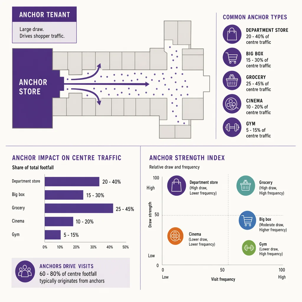 Common anchor tenant types and their draw