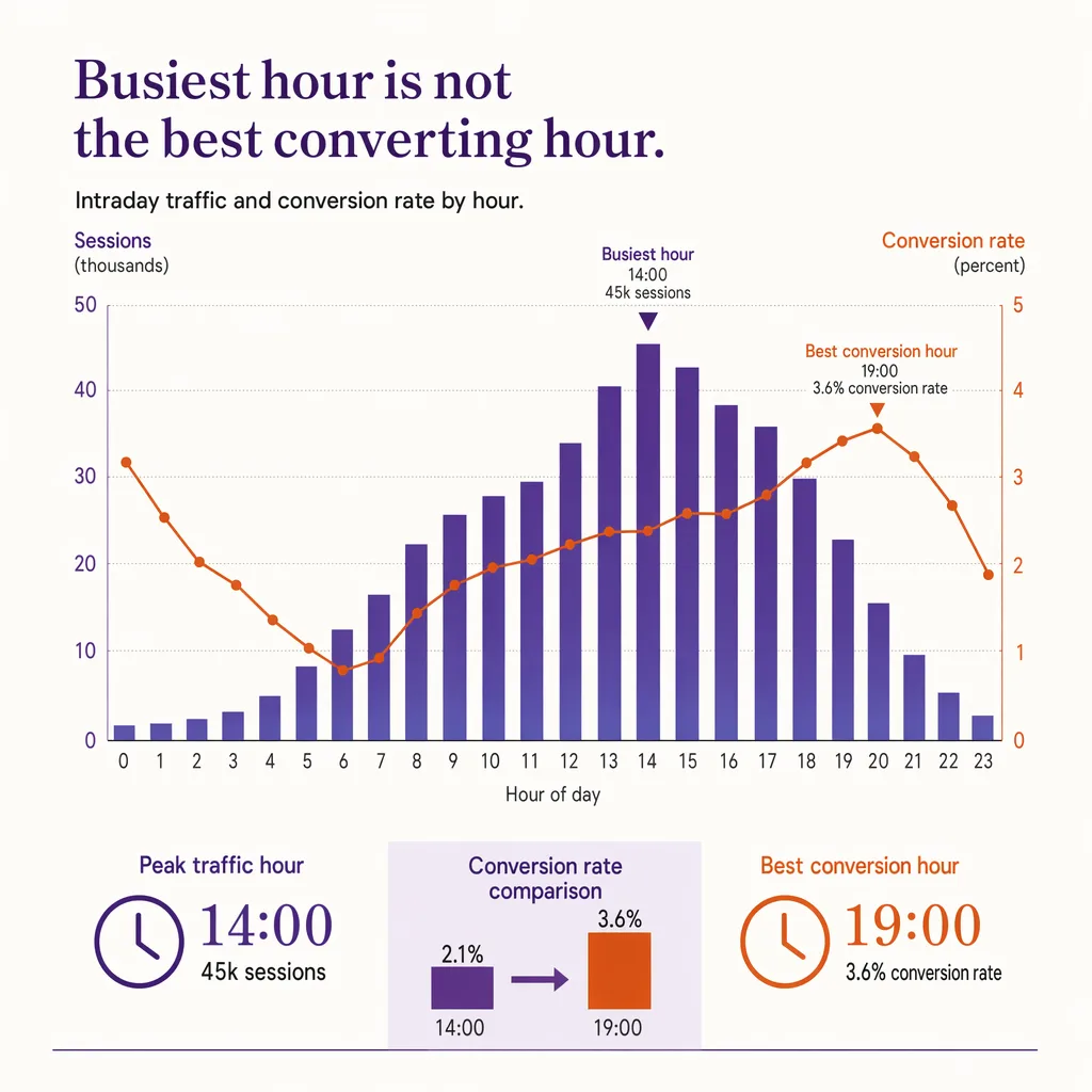 Peak traffic is not peak conversion