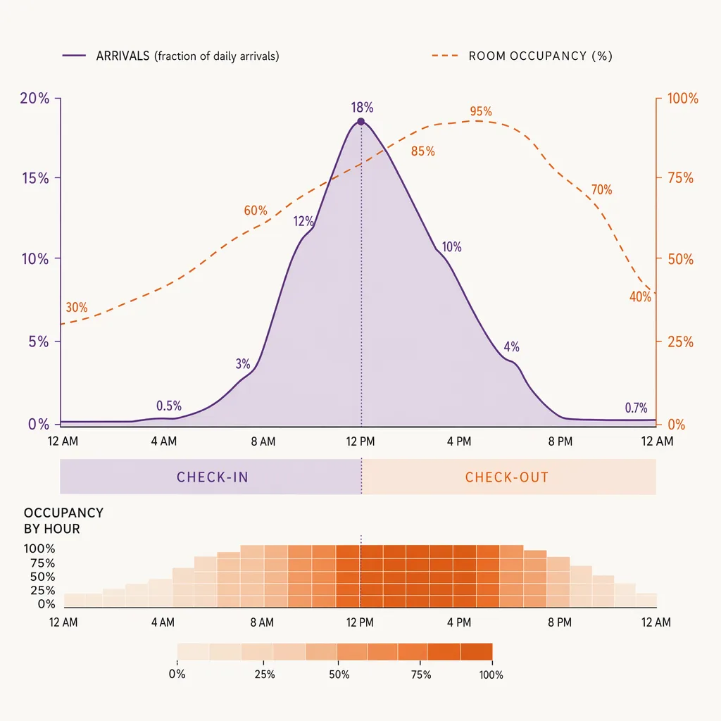 Arrival peaks versus room occupancy