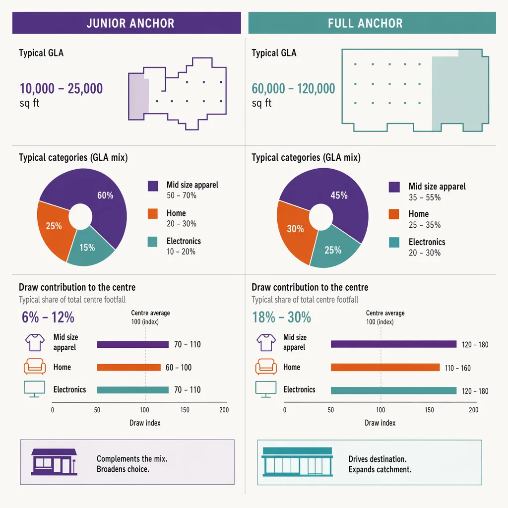 Junior anchor versus full anchor