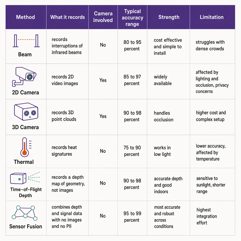 People-counting methods compared
