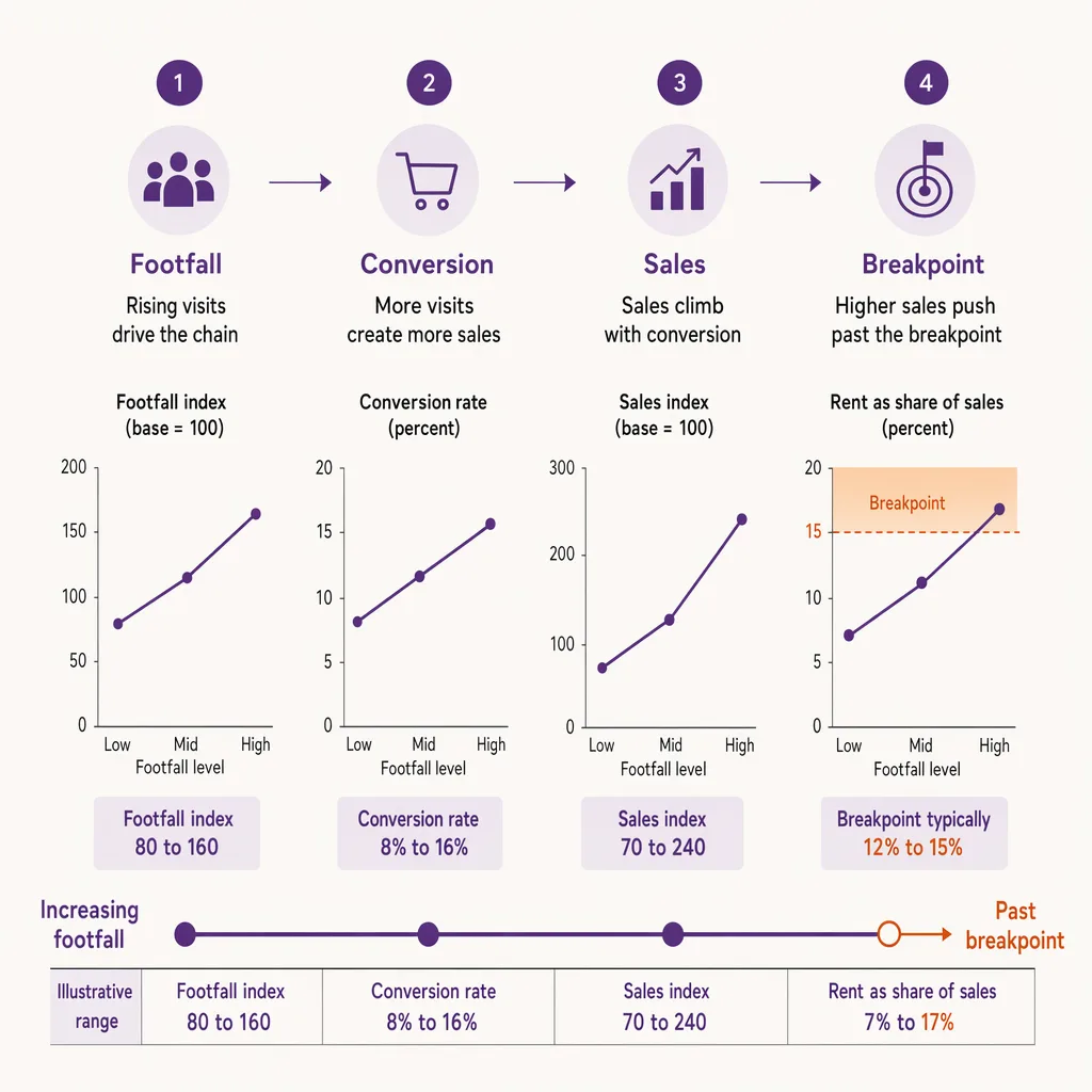 Footfall to the percentage-rent breakpoint