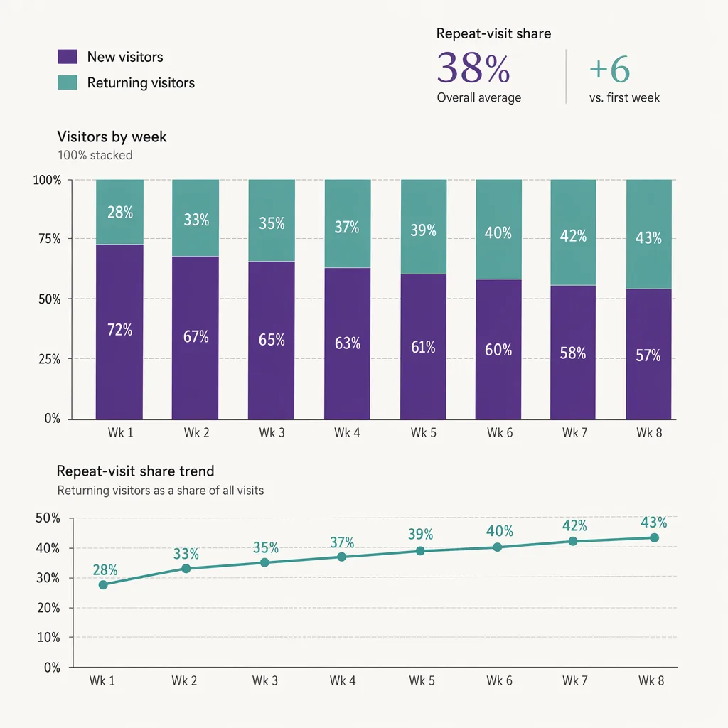 New versus returning visitors over time