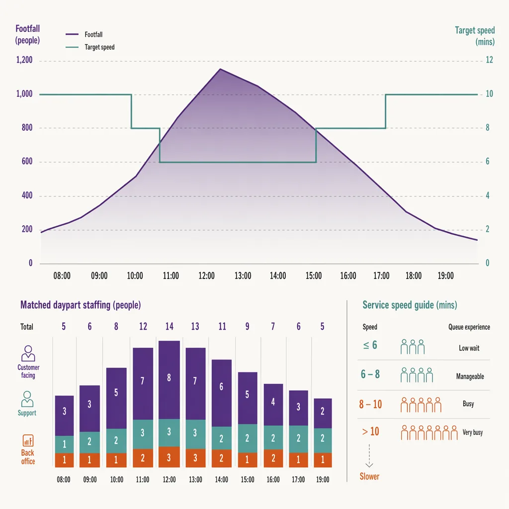 Restaurant staffing to footfall