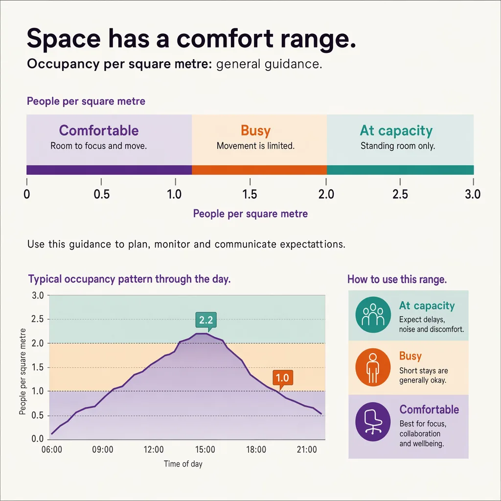 Occupancy per square metre bands