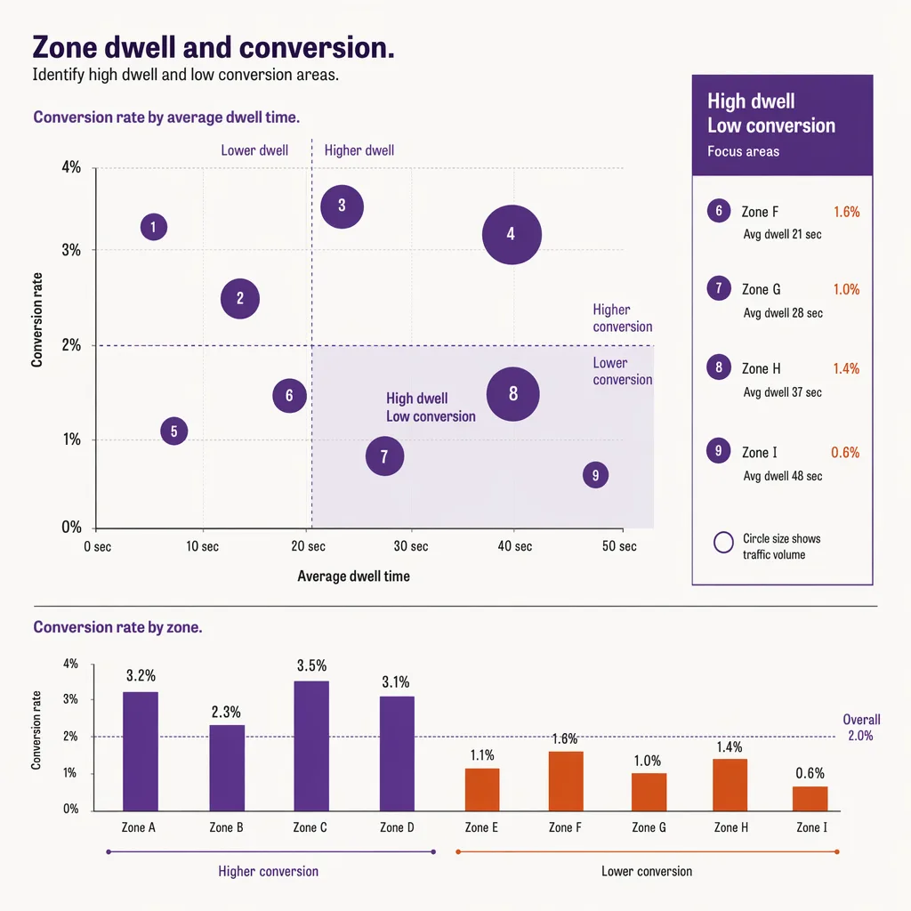 Zone dwell versus zone conversion